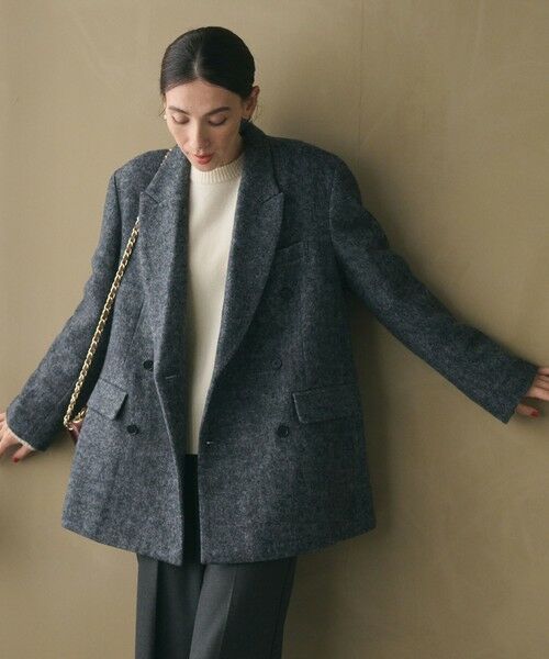 BEAUTY&YOUTH UNITED ARROWS / ビューティー&ユース ユナイテッドアローズ テーラードジャケット | 毛ブレンド ヘリンボーン ジャケットコート | 詳細3