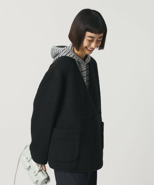 BEAUTY&YOUTH UNITED ARROWS / ビューティー&ユース ユナイテッドアローズ ノーカラージャケット | シャギー ノーカラージャケットコート | 詳細1