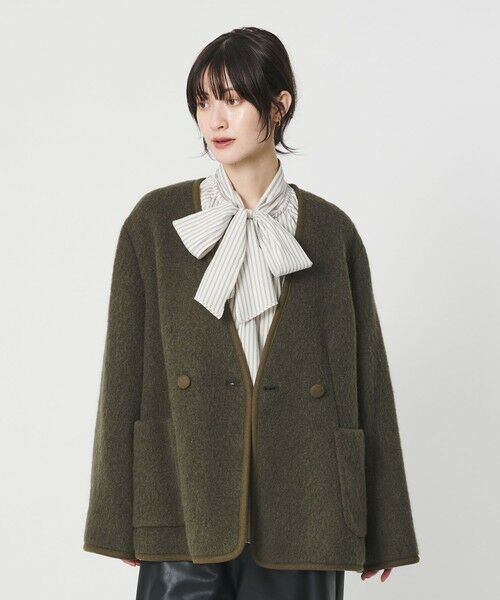 BEAUTY&YOUTH UNITED ARROWS / ビューティー&ユース ユナイテッドアローズ ノーカラージャケット | シャギー ノーカラージャケットコート | 詳細10