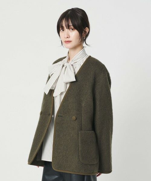 BEAUTY&YOUTH UNITED ARROWS / ビューティー&ユース ユナイテッドアローズ ノーカラージャケット | シャギー ノーカラージャケットコート | 詳細11