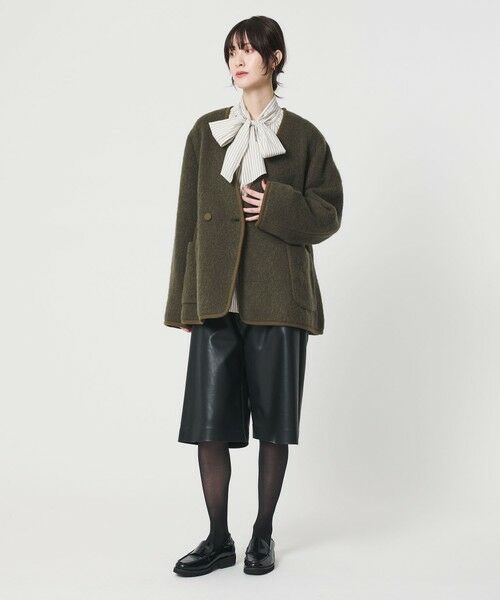 BEAUTY&YOUTH UNITED ARROWS / ビューティー&ユース ユナイテッドアローズ ノーカラージャケット | シャギー ノーカラージャケットコート | 詳細12