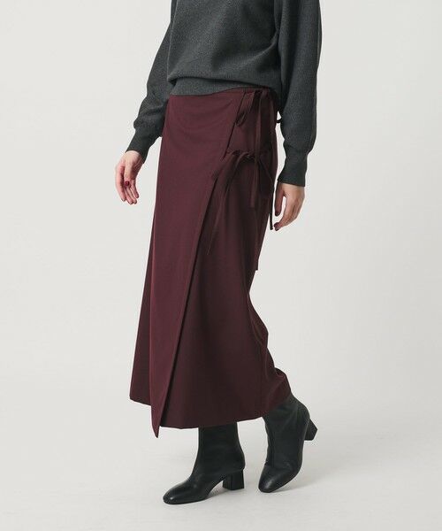 BEAUTY & YOUTH UNITED ARROWS/ビューティー&ユース ユナイテッドアローズ ツイル リボン ラップスカート WINE M BEAUTY & YOUTH UNITED ARROWS/ビューティー&ユース ユナイテッドアローズ ツイル リボン ラップスカート WINE M