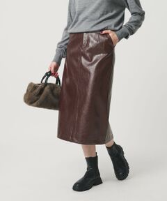 BEAUTY&YOUTH UNITED ARROWS / ビューティー&ユース ユナイテッドアローズ ミニ・ひざ丈スカート | レザーライク Aラインスカート