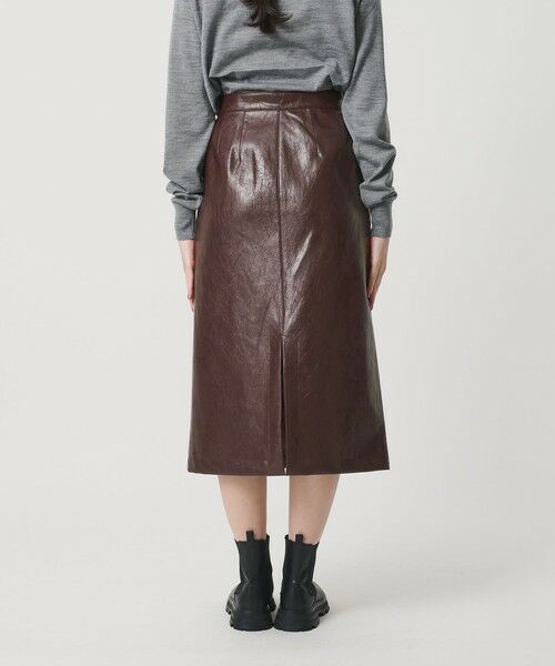 BEAUTY&YOUTH UNITED ARROWS / ビューティー&ユース ユナイテッドアローズ ミニ・ひざ丈スカート | レザーライク Aラインスカート | 詳細6