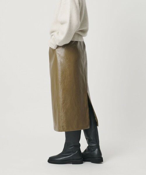 BEAUTY&YOUTH UNITED ARROWS / ビューティー&ユース ユナイテッドアローズ ミニ・ひざ丈スカート | レザーライク Aラインスカート | 詳細12