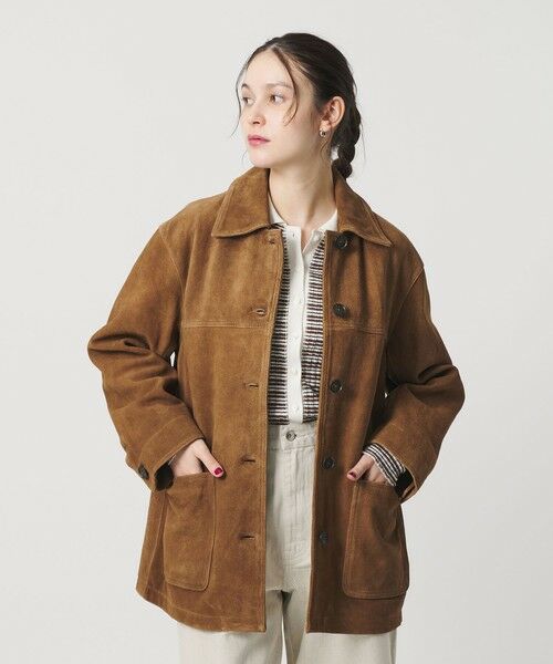 BEAUTY & YOUTH UNITED ARROWS/ビューティー&ユース ユナイテッドアローズ スエード カバーオール ジャケット MD. BROWN XS BEAUTY & YOUTH UNITED ARROWS/ビューティー&ユース ユナイテッドアローズ スエード カバーオール ジャケット MD. BROWN XS