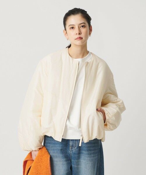 BEAUTY&YOUTH UNITED ARROWS / ビューティー&ユース ユナイテッドアローズ ブルゾン | ポリエステルブレンド ノーカラーバルーンジップブルゾン | 詳細1