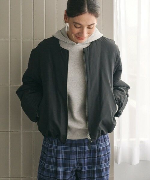 BEAUTY&YOUTH UNITED ARROWS / ビューティー&ユース ユナイテッドアローズ ブルゾン | ポリエステルブレンド ノーカラーバルーンジップブルゾン | 詳細10