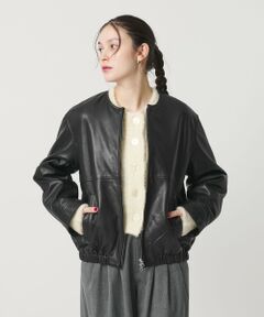 BEAUTY&YOUTH UNITED ARROWS / ビューティー&ユース ユナイテッドアローズ レザーブルゾン・ジャケット | シープレザー ノーカラージップブルゾン