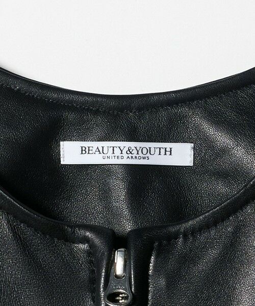 BEAUTY&YOUTH UNITED ARROWS / ビューティー&ユース ユナイテッドアローズ レザーブルゾン・ジャケット | シープレザー ノーカラージップブルゾン | 詳細15