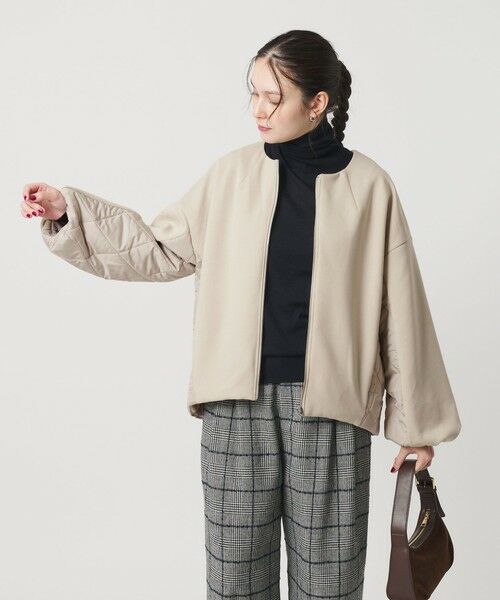 BEAUTY&YOUTH UNITED ARROWS / ビューティー&ユース ユナイテッドアローズ ブルゾン | 【WEB限定】ダンボール×キルティングコンビ ノーカラーブルゾン | 詳細10