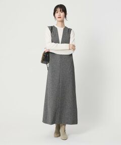 BEAUTY&YOUTH UNITED ARROWS / ビューティー&ユース ユナイテッドアローズ ロング・マキシ丈ワンピース | ポリエステルツイードライク ジャンパースカート