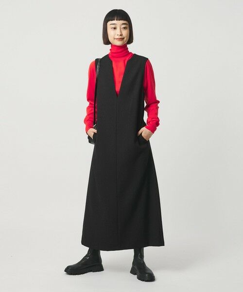 BEAUTY&YOUTH UNITED ARROWS / ビューティー&ユース ユナイテッドアローズ ロング・マキシ丈ワンピース | ポリエステルツイードライク ジャンパースカート | 詳細3