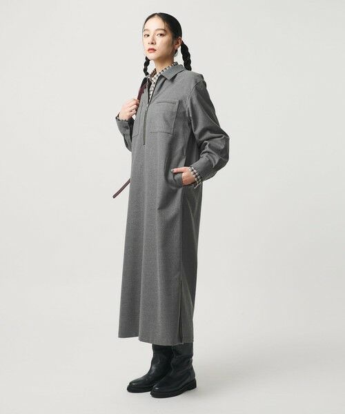 BEAUTY&YOUTH UNITED ARROWS / ビューティー&ユース ユナイテッドアローズ ロング・マキシ丈ワンピース | ハーフジップ スリットワンピース | 詳細2