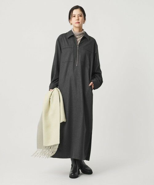 BEAUTY&YOUTH UNITED ARROWS / ビューティー&ユース ユナイテッドアローズ ロング・マキシ丈ワンピース | ハーフジップ スリットワンピース | 詳細15