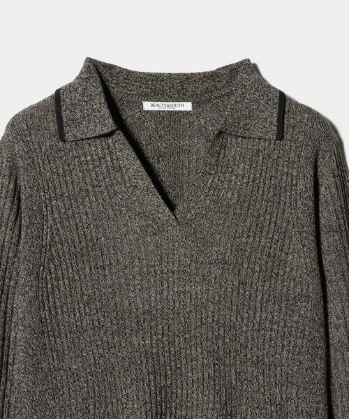 BEAUTY&YOUTH UNITED ARROWS / ビューティー&ユース ユナイテッドアローズ ミニ丈・ひざ丈ワンピース | ウールポリエステルブレンド メランジ リブニットワンピース | 詳細16