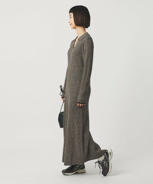 BEAUTY&YOUTH UNITED ARROWS / ビューティー&ユース ユナイテッドアローズ ミニ丈・ひざ丈ワンピース | ウールポリエステルブレンド メランジ リブニットワンピース | 詳細13