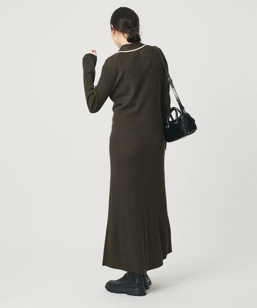 BEAUTY&YOUTH UNITED ARROWS / ビューティー&ユース ユナイテッドアローズ ミニ丈・ひざ丈ワンピース | ウールポリエステルブレンド メランジ リブニットワンピース | 詳細21