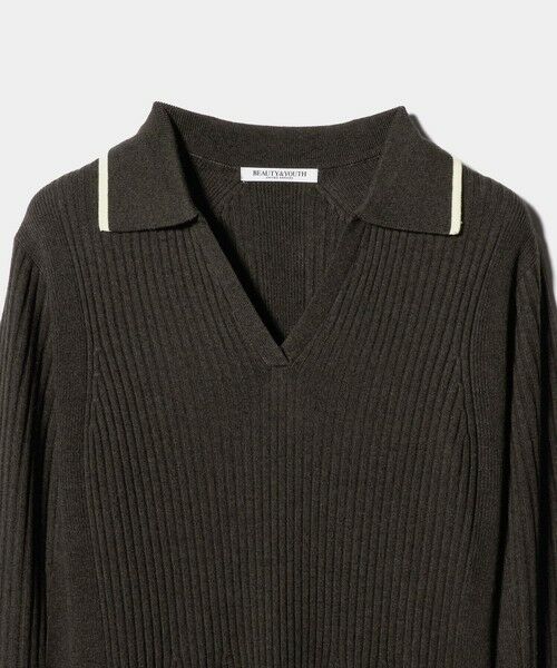 BEAUTY&YOUTH UNITED ARROWS / ビューティー&ユース ユナイテッドアローズ ミニ丈・ひざ丈ワンピース | ウールポリエステルブレンド メランジ リブニットワンピース | 詳細24