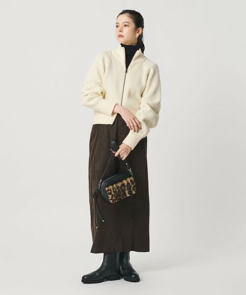 BEAUTY&YOUTH UNITED ARROWS / ビューティー&ユース ユナイテッドアローズ カーディガン・ボレロ | ウールブレンドアゼ ジップショートカーディガン | 詳細3