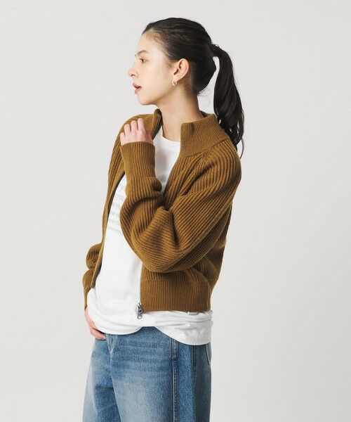 BEAUTY&YOUTH UNITED ARROWS / ビューティー&ユース ユナイテッドアローズ カーディガン・ボレロ | ウールブレンドアゼ ジップショートカーディガン | 詳細9