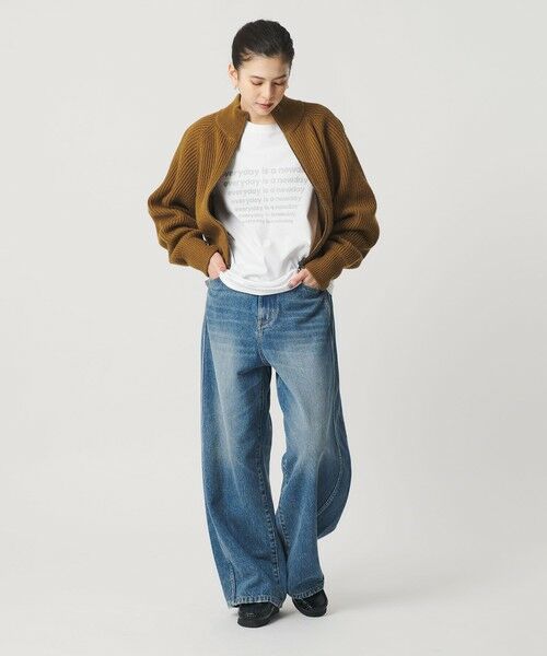 BEAUTY&YOUTH UNITED ARROWS / ビューティー&ユース ユナイテッドアローズ カーディガン・ボレロ | ウールブレンドアゼ ジップショートカーディガン | 詳細10