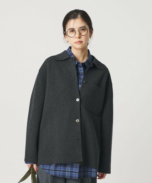 BEAUTY & YOUTH UNITED ARROWS/ビューティー&ユース ユナイテッドアローズ コットンウールブレンド ミラノリブ シャツカーディガン ウォッシャブル DK. GRAY FREE BEAUTY & YOUTH UNITED ARROWS/ビューティー&ユース ユナイテッドアローズ コットンウールブレンド ミラノリブ シャツカーディガン ウォッシャブル DK. GRAY FREE