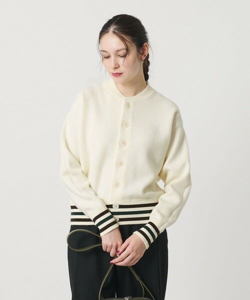 BEAUTY&YOUTH UNITED ARROWS / ビューティー&ユース ユナイテッドアローズ カーディガン・ボレロ | ウールブレンド ラインカーディガン | 詳細1