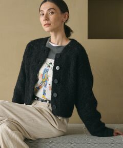 BEAUTY&YOUTH UNITED ARROWS / ビューティー&ユース ユナイテッドアローズ カーディガン・ボレロ | ウールブレンド ブークレ クルーネックカーディガン