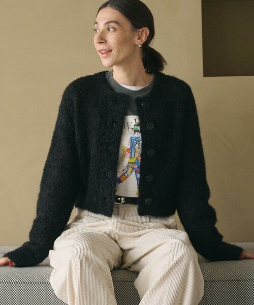 BEAUTY&YOUTH UNITED ARROWS / ビューティー&ユース ユナイテッドアローズ カーディガン・ボレロ | ウールブレンド ブークレ クルーネックカーディガン | 詳細8