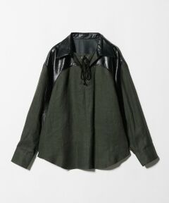 BEAUTY&YOUTH UNITED ARROWS / ビューティー&ユース ユナイテッドアローズ シャツ・ブラウス | ＜muller of yoshiokubo＞レザーライク コンビネーション レースアップトップス