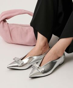 BEAUTY&YOUTH UNITED ARROWS / ビューティー&ユース ユナイテッドアローズ フラットシューズ | メタリック リボン Vカット フラットシューズ