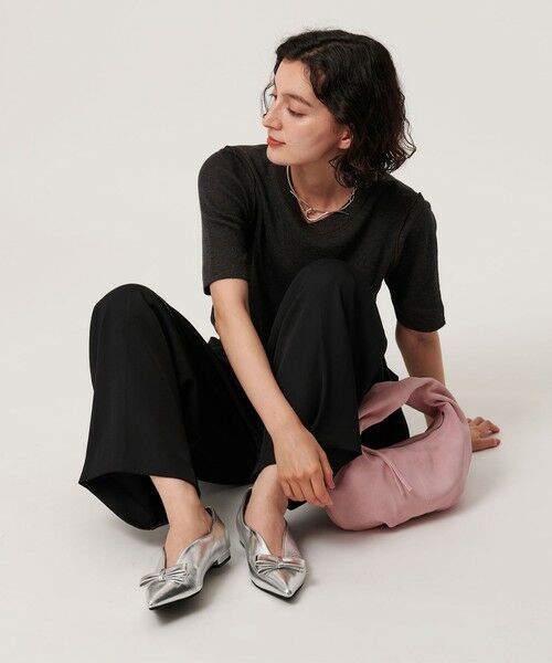 BEAUTY&YOUTH UNITED ARROWS / ビューティー&ユース ユナイテッドアローズ フラットシューズ | メタリック リボン Vカット フラットシューズ | 詳細2