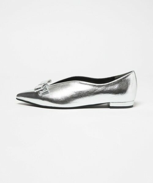BEAUTY&YOUTH UNITED ARROWS / ビューティー&ユース ユナイテッドアローズ フラットシューズ | メタリック リボン Vカット フラットシューズ | 詳細5