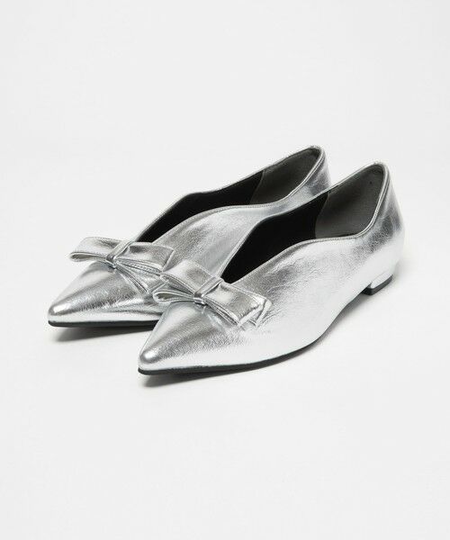 BEAUTY&YOUTH UNITED ARROWS / ビューティー&ユース ユナイテッドアローズ フラットシューズ | メタリック リボン Vカット フラットシューズ | 詳細6