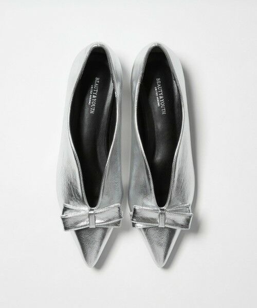 BEAUTY&YOUTH UNITED ARROWS / ビューティー&ユース ユナイテッドアローズ フラットシューズ | メタリック リボン Vカット フラットシューズ | 詳細7