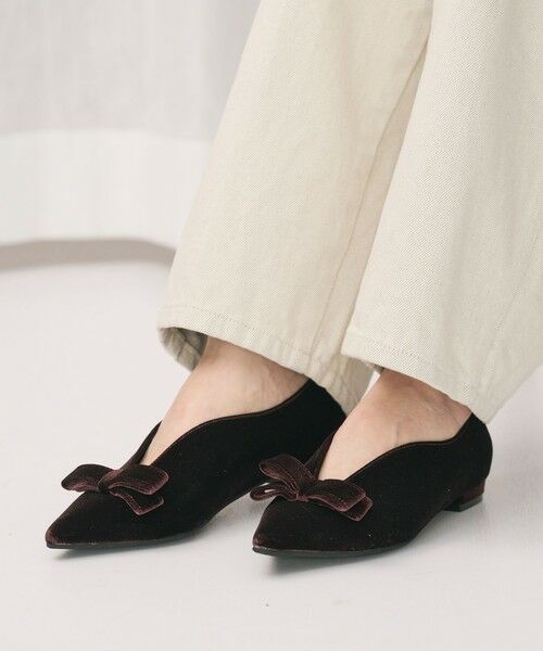 BEAUTY&YOUTH UNITED ARROWS / ビューティー&ユース ユナイテッドアローズ フラットシューズ | ベルベット リボン Vカット フラットシューズ | 詳細1