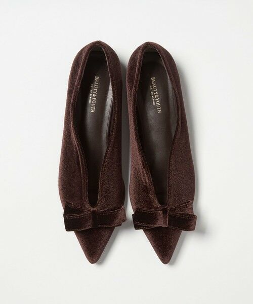 BEAUTY&YOUTH UNITED ARROWS / ビューティー&ユース ユナイテッドアローズ フラットシューズ | ベルベット リボン Vカット フラットシューズ | 詳細9