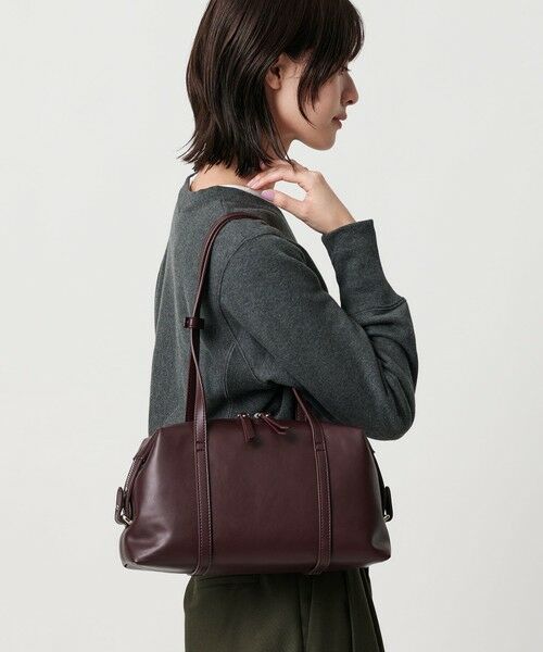 BEAUTY & YOUTH UNITED ARROWS/ビューティー&ユース ユナイテッドアローズ レザーライク ジップ スクエア ボストンバッグ WINE FREE BEAUTY & YOUTH UNITED ARROWS/ビューティー&ユース ユナイテッドアローズ レザーライク ジップ スクエア ボストンバッグ WINE FREE