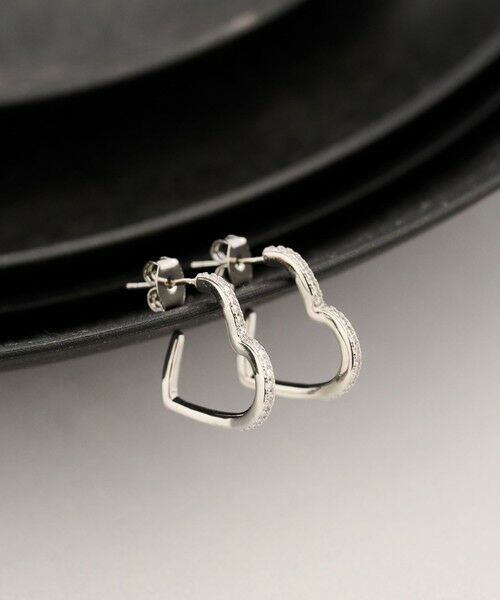 BEAUTY&YOUTH UNITED ARROWS / ビューティー&ユース ユナイテッドアローズ ピアス・イヤリング | キュービックジルコニア ライン ハート ピアス | 詳細7