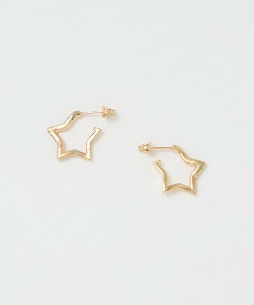 BEAUTY & YOUTH UNITED ARROWS/ビューティー&ユース ユナイテッドアローズ キュービックジルコニア ライン スター ピアス GOLD FREE