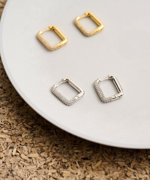 BEAUTY&YOUTH UNITED ARROWS / ビューティー&ユース ユナイテッドアローズ ピアス・イヤリング | キュービックジルコニア スクエア ピアス | 詳細9