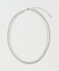 BEAUTY&YOUTH UNITED ARROWS / ビューティー&ユース ユナイテッドアローズ ネックレス・ペンダント・チョーカー | ガラス×チェーン 3連 ネックレス