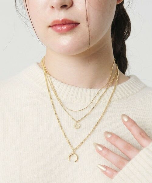 BEAUTY&YOUTH UNITED ARROWS / ビューティー&ユース ユナイテッドアローズ ネックレス・ペンダント・チョーカー | ムーンモチーフ 3連 ネックレス | 詳細1