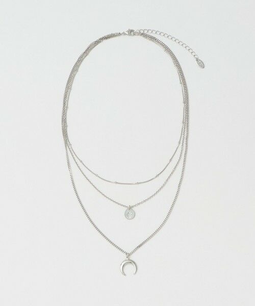 BEAUTY&YOUTH UNITED ARROWS / ビューティー&ユース ユナイテッドアローズ ネックレス・ペンダント・チョーカー | ムーンモチーフ 3連 ネックレス（SILVER）