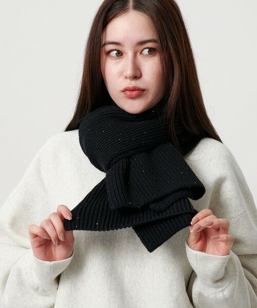 BEAUTY&YOUTH UNITED ARROWS / ビューティー&ユース ユナイテッドアローズ マフラー・ショール・スヌード・ストール | スパンコール リブ ストール | 詳細1