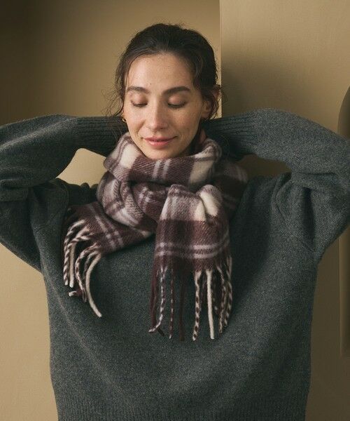 BEAUTY & YOUTH UNITED ARROWS/ビューティー&ユース ユナイテッドアローズ チェック ストール DK. BROWN FREE