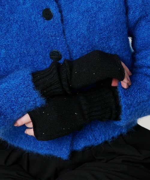BEAUTY&YOUTH UNITED ARROWS / ビューティー&ユース ユナイテッドアローズ 手袋 | スパンコール リブ フィンガーレス グローブ | 詳細1