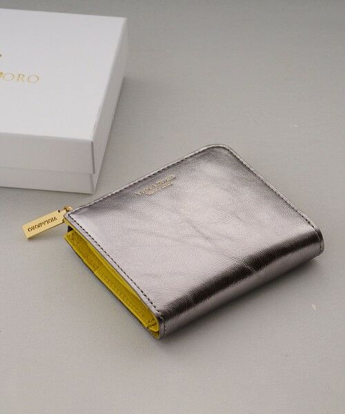 BEAUTY & YOUTH UNITED ARROWS/ビューティー&ユース ユナイテッドアローズ ＜VIOLAd'ORO＞レザー メタリック ミニ ウォレット SILVER FREE
