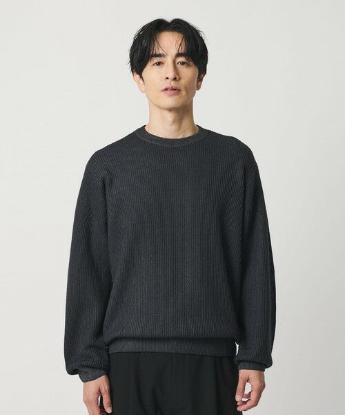 BEAUTY&YOUTH UNITED ARROWS / ビューティー&ユース ユナイテッドアローズ ニット・セーター | フェード アゼ クルーネック ニット 手洗い可能 | 詳細4